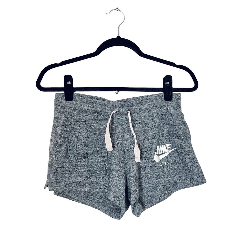 Nike Women's Gray Sweat Cotton Athletic Bottoms Comfy Heathered Shorts‎ XSmall